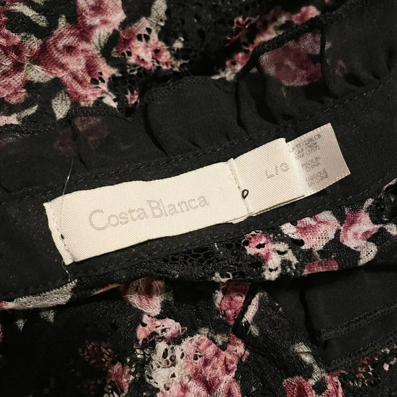 Costa Blanca Floral Top Womens Size Large - Picture 3 of 15